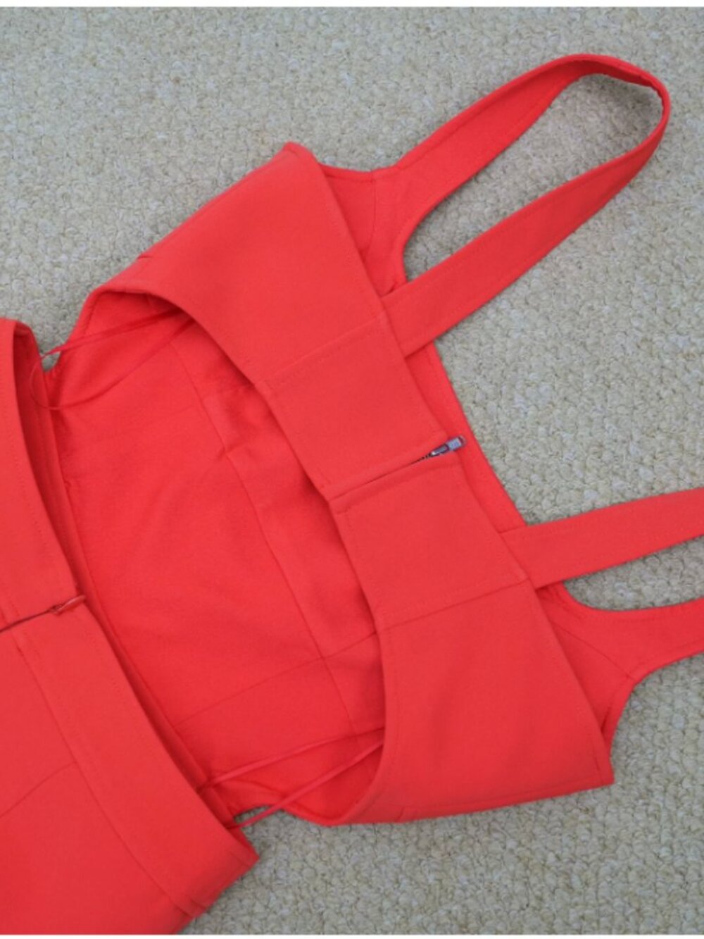 REISS Dion Wide-Leg Cut-Out Jumpsuit 0/2/4/6 Orange - Picture 5 of 7
